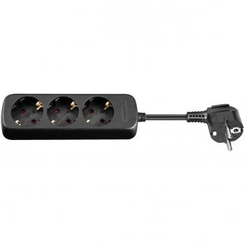 MicroConnect Socket Schuko 3‑Way Noir 1,5 m avec barres d’alimentation
