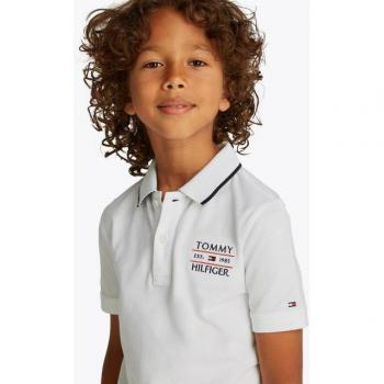 Polo Tommy Hilfiger Para Niños: Manga Corta, Tela Sólida y Logotipo