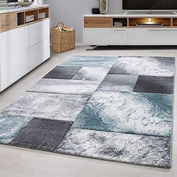AYYILDIZ Teppich Hawaii 1710, Blau, 200 x 290 cm, Handgearbeitet, Robuster Konturenschnitt