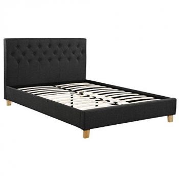 Cama Emmy 160 x 200 cm Gris con Sommier y Testata Alta