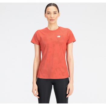 New Balance Damen T-Shirt Q Speed Jacquard Kurzarm WT33281 Rot Regular Fit XS