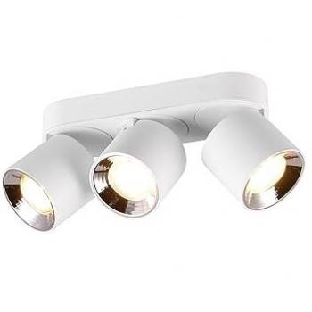 Dimmbarer LED Deckenstrahler mit 3 schwenkbaren Spots, warmweiß, 27 cm, weiß matt