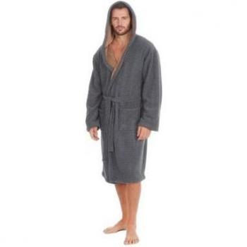 Cargo Bay Men's Cozy Fleece Hooded Gown