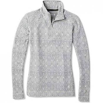 Smart Wool Merino 250 Damen Basishülle Ascher Medaillon S 1/4-zip Pattern