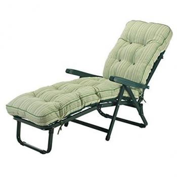 Cotswold Stripe Deluxe Garden Sun Lounger by Bracken Outdoors
