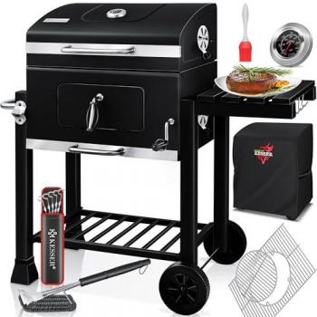 Barbecue Carbone Smoker XL Kesser: 8 Spiedini + Coperchio