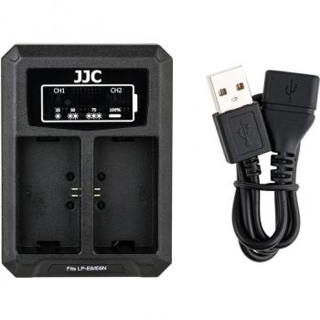 JJC Dual Battery Charger for Canon LP-E6 LP-E6N