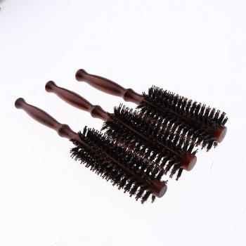 Brosse à cheveux ronde pour sèche-cheveux S/M/L brun foncé