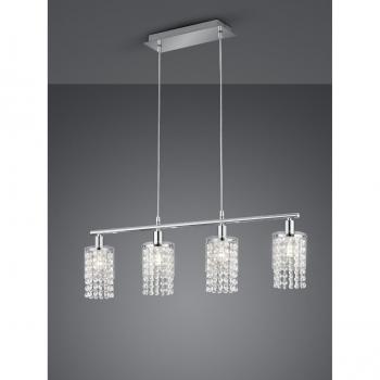 Moderne Hängelampe 4xE14 Chromglas L80 cm Trio
