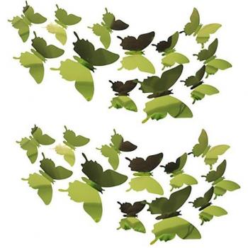 Decoración de Pared con Pegatinas de Mariposas 3D en Plata