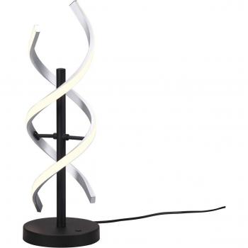 Trio Lighting LED da tavolo Sequence, lampada a spirale in metallo alluminio e nero, con regolazione intensità e temperatura di colore della luce, interruttore touch, altezza 49 cm