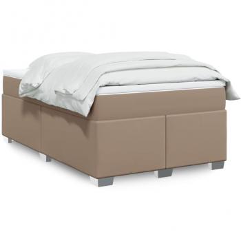 Cama box spring con colchón cuero sintético capuchino 120x200cm