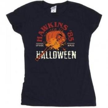 T-Shirt in Cotone Donna Stranger Things Hawkins Halloween