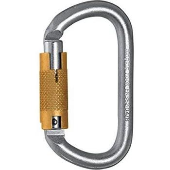 Karabiner Oval aus Stahl mit Schraubverschluss