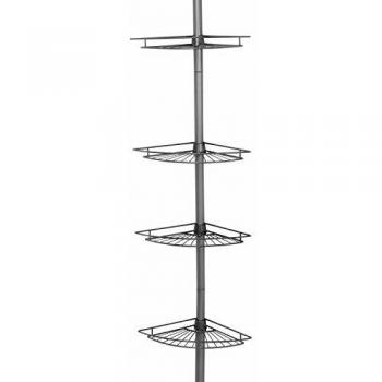 Satin Nickel Corner Caddy by Zenna Home – Tension Pole Design