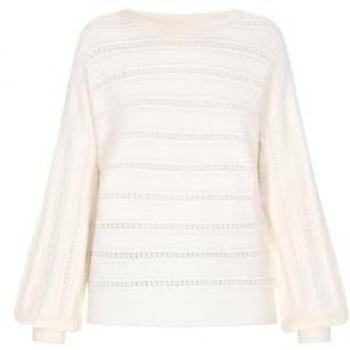 Dreimaster Damen Regulärer Schnitt Pullover in Weiß, Größe XL/2XL