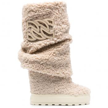 Casadei Women's Beige Platform Heel Boots, Size 41, Model 2S360Y0811C2590C090