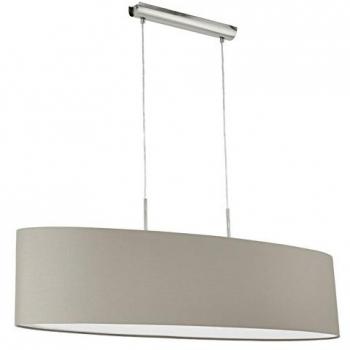 EGLO Pasteri Oval Pendelleuchte – 100 × 28 × 110 cm, Stahlrahmen, Stofftuch, E27 Fassung