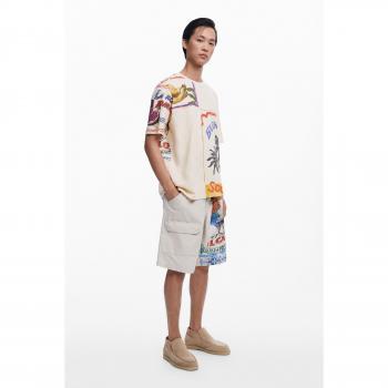 Desigual Bermuda Cargo Branca Masculino 28