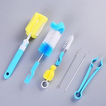 7-Piece Sponge and Brush Set for Baby Bottles