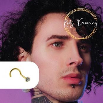 KODY Premium 18K Gold Nose Piercing with 2mm Stone