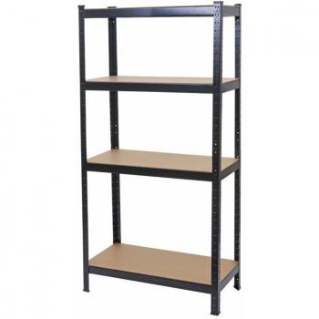 Rangement atelier robuste Décoshop26 – 160 × 80 × 40 cm, 4 étagères, 320 kg de charge, couleur noire