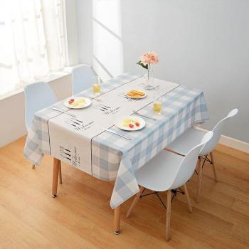Mantel Rectangular de PVC Impermeable Estilo Nórdico con Motivo de Pescado/Frutas/Hojas/Rejilla 137*180cm/90cm
