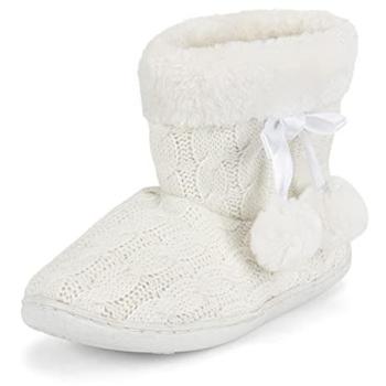 Soft Footfall: VIVA Polar Women’s White Memory Foam Pom‑Pom Winter Slippers