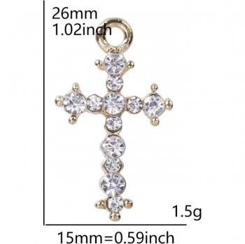 Abalorio Manual Cruz con Gemas 5 piezas