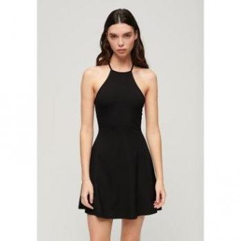 Abito Midi Donna Fit & Flare Nero Senza Maniche