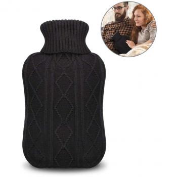 Schwarze Bettflasche Unibelin – Komfort für Nacken, Bauch, Rücken