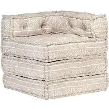 Puf de tela modular beige
