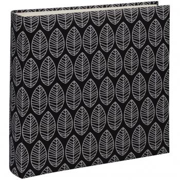 Hama Fotoalbum La Fleur (Jumbo Album mit 100 schwarzen Seiten, Fotobuch für 400 Fotos im Format 10x15, großes Foto-Album mit Blätter-Muster, 30x30) schwarz