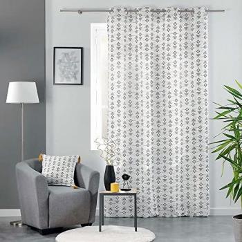 Letiko Rideau à œillets 140 cm × 240 cm – Blanc, HoméMaison