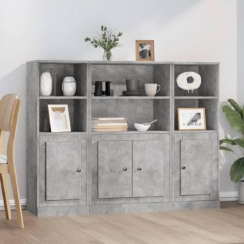 VidaXL 3 pcs Highboards Concrete Grey Engineered Wood