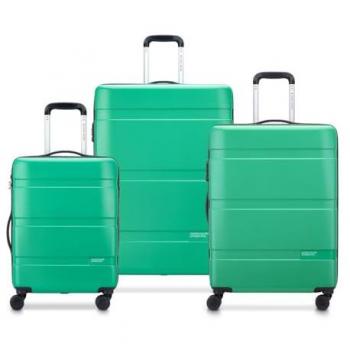 Set de 3 valises rigides Delsey Paris x Benetton Now Hardside vert avec cadenas TSA