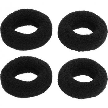 Coletero de pelo negro, felpa elástica, 1.8 pulgadas, 4 piezas