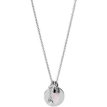 Pendentif élégant quartz rose, couleur argent – Fossil JFS00497040