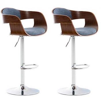 CLP Barhocker Kingston mit Stoffbezug und Polsterung (2er Set)