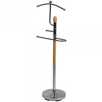 Poltrone appendiabiti BHP 24×108×48 cm cromato e legno