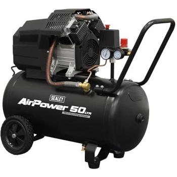 Sealey SAC5002 3HP V‑Twin Oil‑Free Direct‑Drive Air Compressor – 50 L, 240 V
