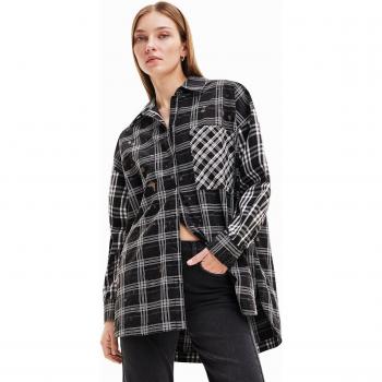 Camicia patchwork a quadri oversize