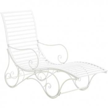 Fer Forgé Chaise Longue Jardin Amiens Blanc