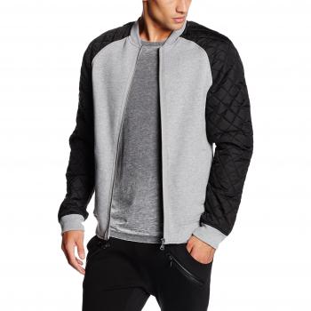Urban Classics Diamond Dual‑Tone Grey/Black Men’s Pullover – Small