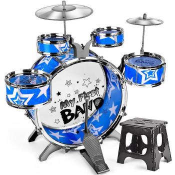 Jouet batterie en kit rock & jazz pour gamin
