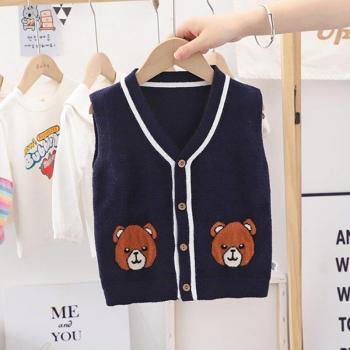 Suéter de Cuello V con Estampado de Dibujos Animados