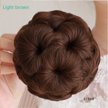Postiche Femme Bouclée – Chignon à Neuf Fleurs en Fiber de Haute Température avec Clip DIFEI