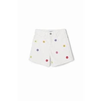 Short jean blanc fleuri Desigual 11/12 pour jeune fille
