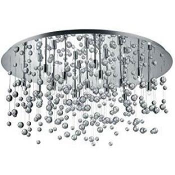 Netlighting Neve 15 Light Extra Large Glass Bubbles Semi Flush Ceiling Pendant Chrome G9