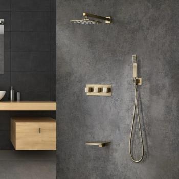 Brushed Gold 3-Function Shower Set by Moda